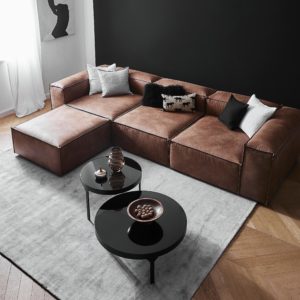 Kathrine Bonded Leather Modular Sofa, Bonded Leather Couch