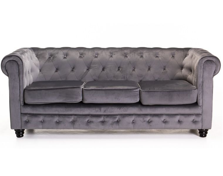 Archie Chesterfield 3 Seater Velvet Sofa - Lifestyle Home
