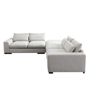 Harper Linen Reversible Corner Sectional with Ottoman