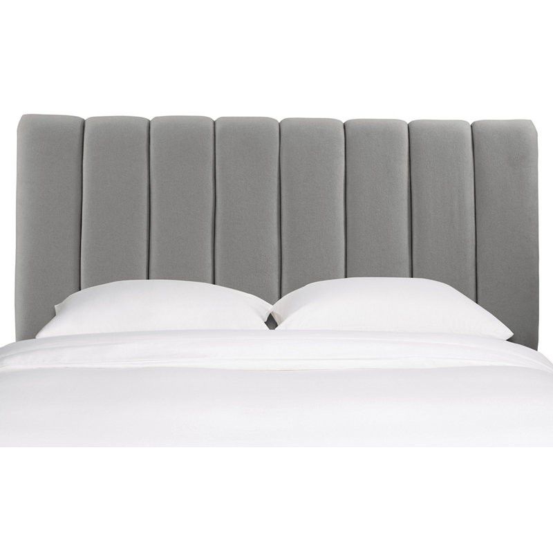 Lifestyle - Lincoln Panel Headboard - Velvet - Steel Grey - King