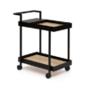 Movable Drinks Trolley Wooden Base Tray