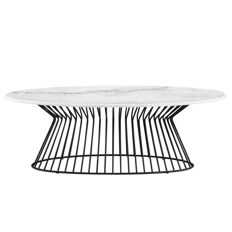 Lizeth White Quartz Top Coffee Table