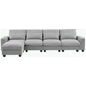 129.9_+Wide+Modern+Large+L-Shape+Feather+Filled+Sectional+Sofa,+Convertible+Sofa+Couch+with+Reversible+Chaise,sectional+couch,sectionals