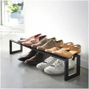 Yamazaki+Home+Adjustable+Shoe+Rack,+Small,+Steel,++Holds+4+to+8+shoes,+Expandable,+Stackable-1875374618