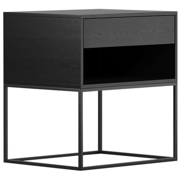 June Modern Bedside Table in Black | Lifestyle Home