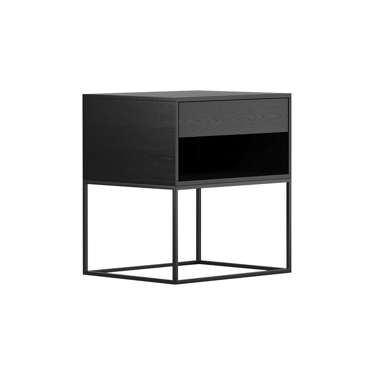 The June bedside table styled next to a modern bed in a South African home