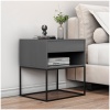 June Modern Wood and Steel Pedestal in White, Side profile of the June pedestal showing the steel frame