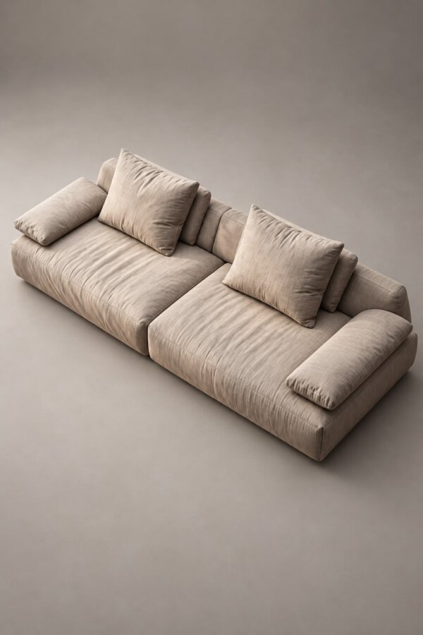 Stool Stich Liora Sofa in Beige Woven Fabric | Lifestyle Home SA - Lifestyle Home